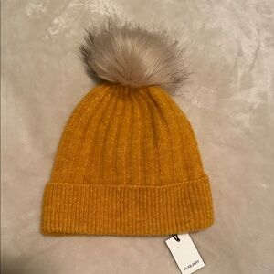 Mustard Yellow Kids Pom-Pom Beanie